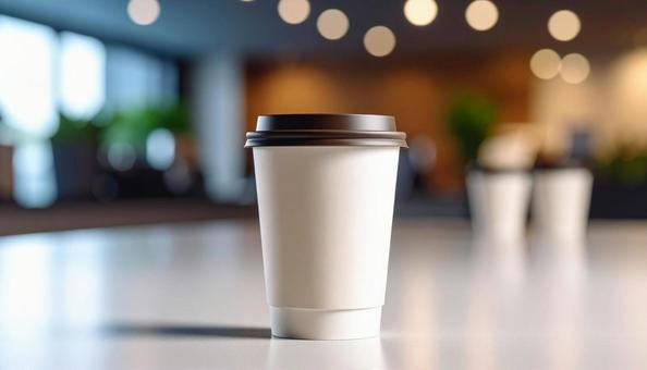 プラスチックのカップに入ったコーヒーA プラスチックのカップに入ったコーヒーAの写真