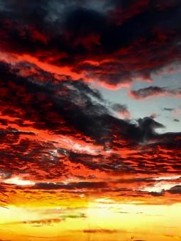 真っ赤に染まる空 真っ赤に染まる空の写真