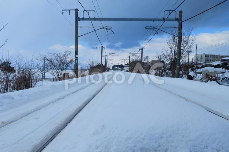 冬の線路 冬,線路,冬景色の写真素材