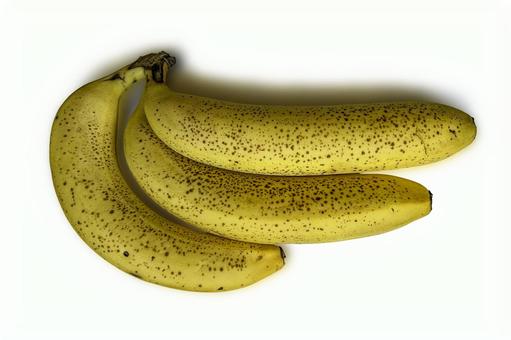 バナナ切抜き（psd背景透過可、影別） バナナ,シュガースポット,食べ頃の写真素材