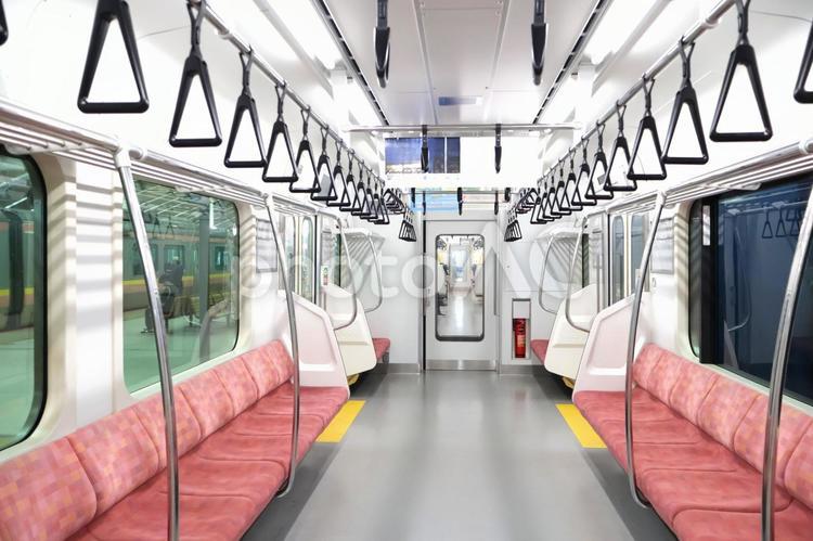 電車の車内（人物なし）通勤・通学イメージ 電車,車内,通勤の写真素材