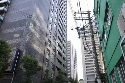 大阪上本町付近のビル 高層マンション,大阪上本町,ビル街の写真素材