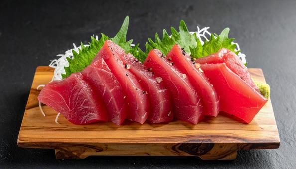 まぐろブツの刺身 まぐろブツの刺身の写真
