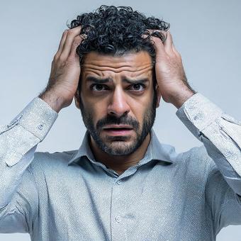 複雑な感情が入り混じる男性の表情 複雑な感情が入り混じる男性の表情の写真