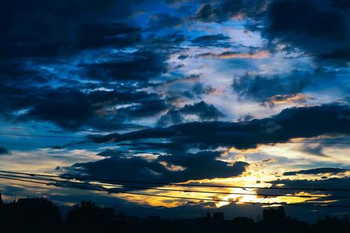 「下町夕彩」 「下町夕彩」 夕空,夕景,色彩の写真素材