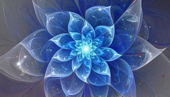 神秘的な青い光の花の写真