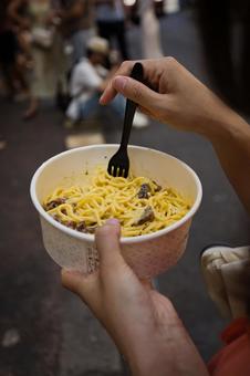スパゲッティ スパゲッティ パスタ,食事,カルボナーラの写真素材