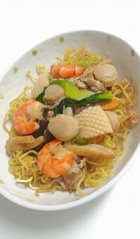 海鮮餡かけ焼きそば 中華,中華料理,海鮮の写真素材