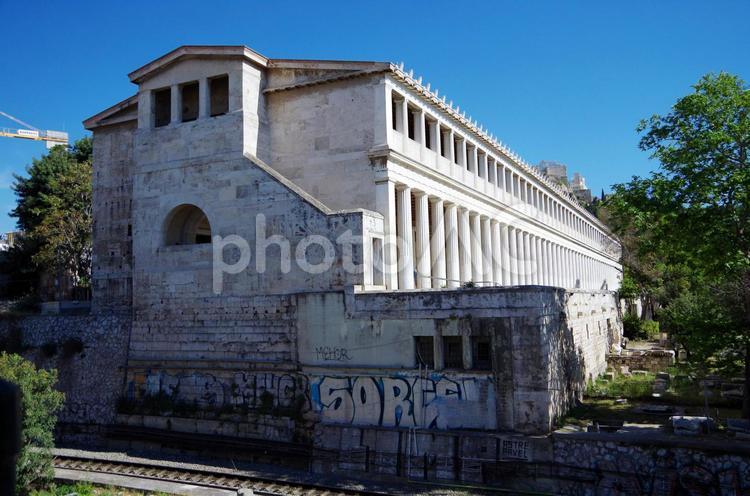 ギリシャ　アテネ　古代アゴラ　アタロスの柱廊 ギリシャ,アテネ,古代アゴラの写真素材