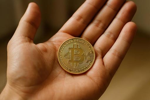 手のひらのビットコイン 手のひらのビットコインの写真
