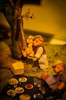 ミニチュアのくまさん くま,くまさん,クマの写真素材