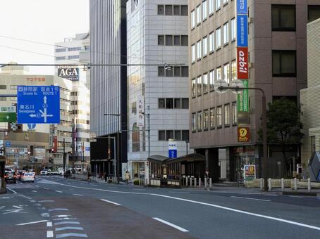 静岡県道27号井川湖御幸線御幸通り 御幸通り,静岡市,静岡の写真素材