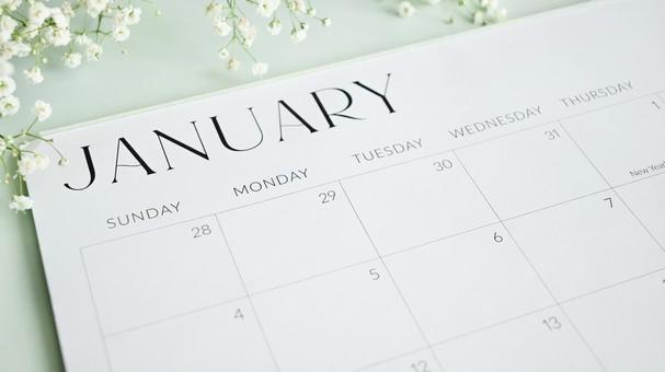 January (1月) January (1月) 1月,カレンダー,スケジュールの写真素材