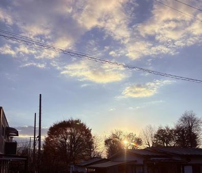 朝焼け 空,景色,自然の写真素材