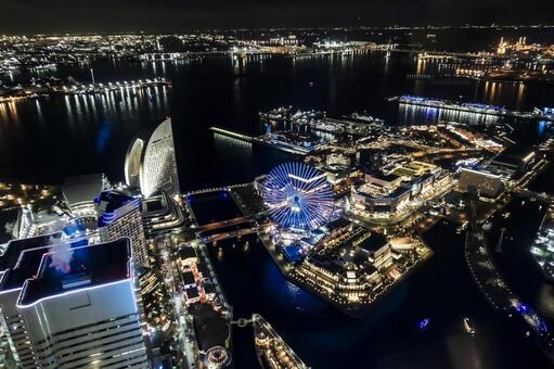みなとみらい21地区の夜景 夜景,みなとみらい,みなとみらい21地区の写真素材