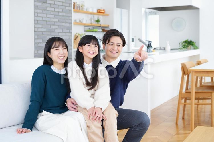 指をさす家族 家族,男性,女の子の写真素材