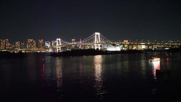 お台場の夜景・レインボーブリッジ・東京都の写真
