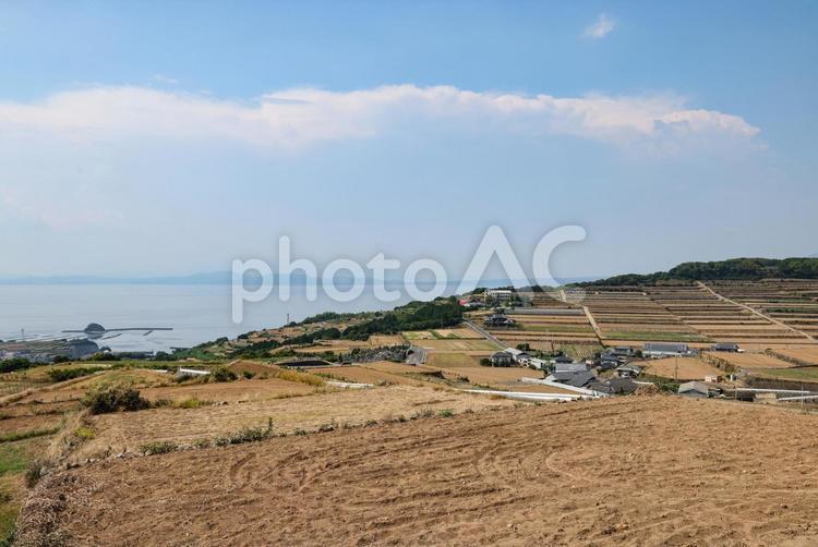 南島原棚田展望台 棚田,展望台,段々畑の写真素材
