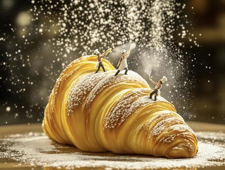 小さな職人と巨大パンの世界の写真