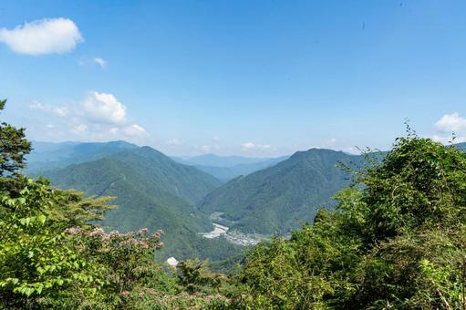 奈良　玉置山からの十津川 紀伊山地,玉置山,十津川の写真素材