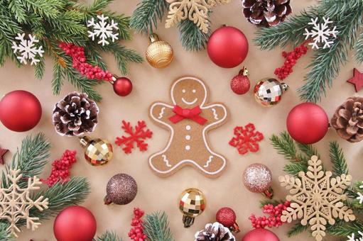 ジンジャーマン クリスマス,ジンジャーマン,オーナメントの写真素材