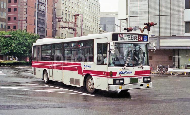 古い路線バス　西鉄　フィルム写真 バス,路線バス,働くクルマの写真素材