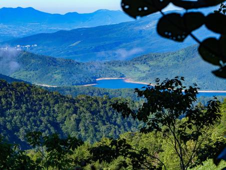 野反湖 白砂山,群馬,登山の写真素材