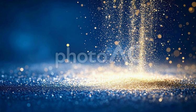 金色の粒子が舞う幻想的な背景 金色,粒子,光の写真素材