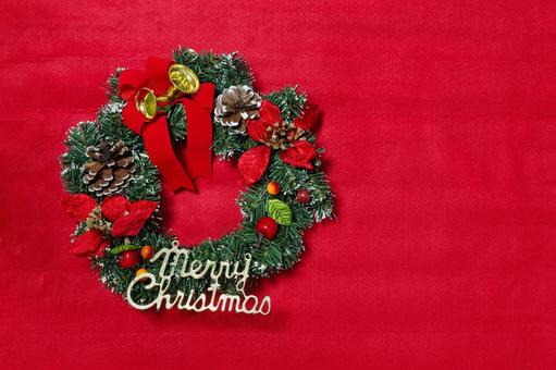 クリスマスリース　赤 クリスマス,クリスマスイブ,メリークリスマスの写真素材