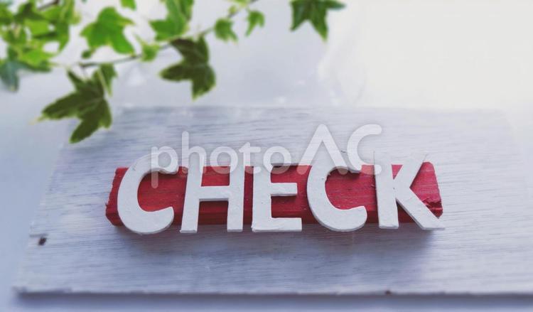 CHECK（チェック）の白いアルファベット チェック,check,確認するの写真素材