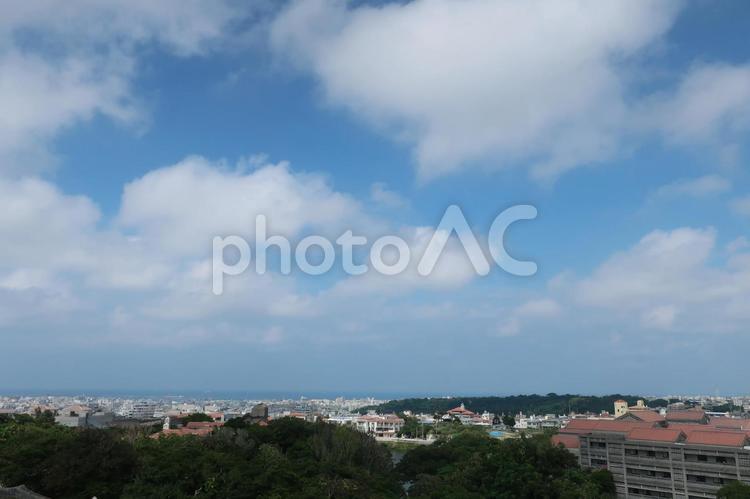 首里城から見た那覇市街 沖縄,那覇,首里の写真素材