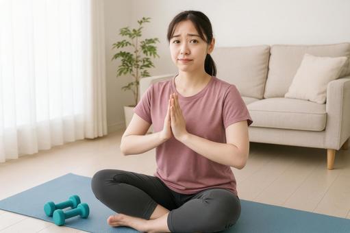 フィットネス初心者の女性 フィットネス初心者の女性の写真