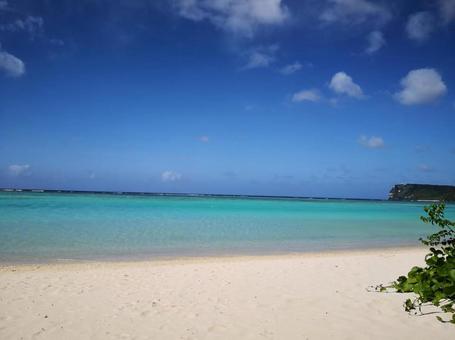 白い砂浜と海 白い砂浜と海の写真