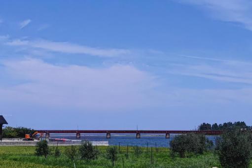 由良川鉄橋 由良川,鉄橋,丹後の写真素材