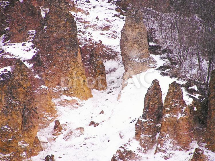 登別の爆裂火口跡 登別,火口,火山の写真素材