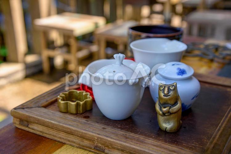 茶器セット／台湾旅行 お茶,かわいい,ねこの写真素材