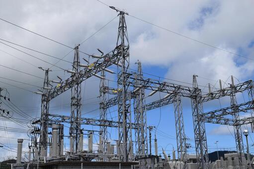 屋外変電設備 屋外変電設備,屋外変電所,変電設備の写真素材