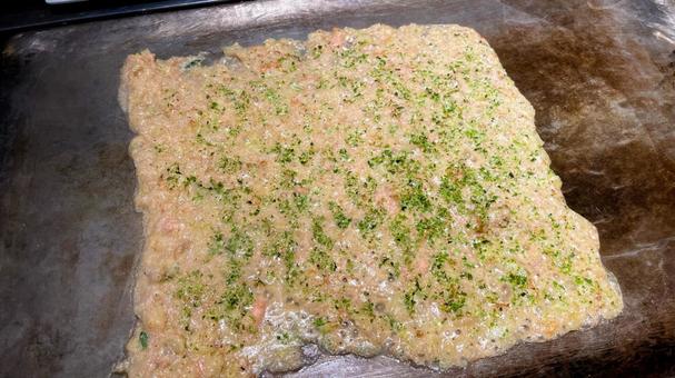 ねぎチーズ明太子のもんじゃ焼き ねぎチーズ明太子のもんじゃ焼き もんじゃ焼き,明太子,チーズの写真素材