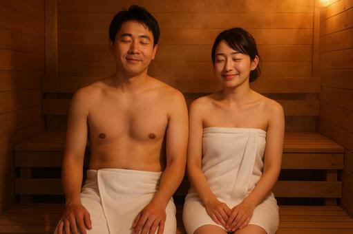 夫婦で楽しむサウナタイム 夫婦で楽しむサウナタイムの写真