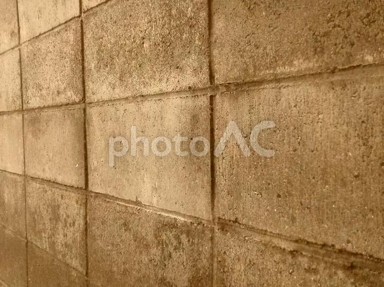ブロック塀　セピア セピア,ブロック,背景の写真素材