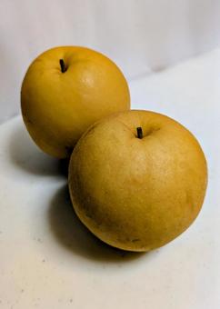 和梨２個 梨,みずみずしい,フルーツの写真素材