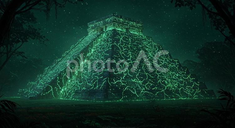 マヤ遺跡　チチェン・イッツァ神秘の発光体 マヤ遺跡,ピラミッド,世界遺産の写真素材