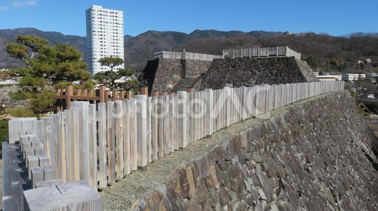 甲府城　本丸の石垣と天守台 甲府城,舞鶴城,天守台の写真素材