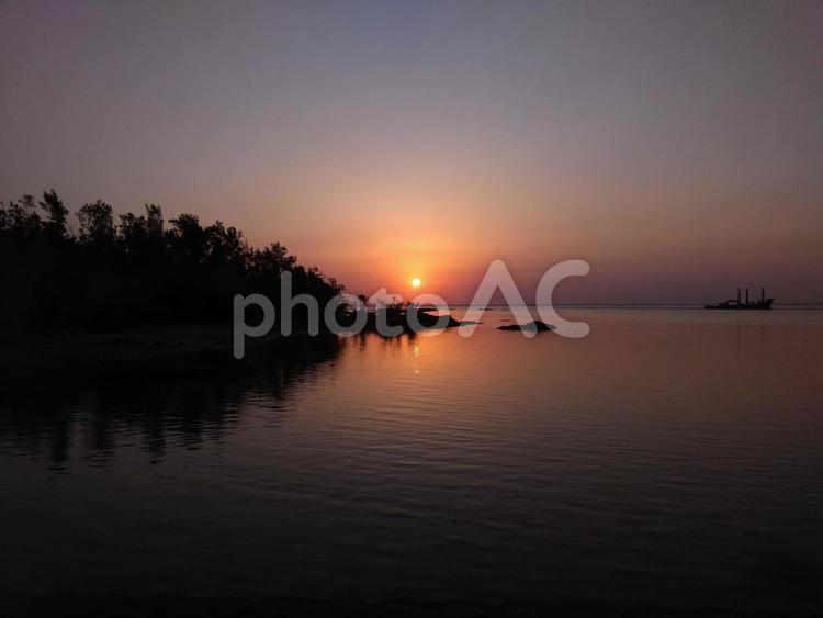 沖縄の夕暮れ 自然,背景,風景の写真素材