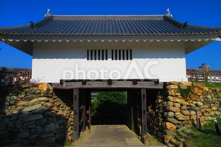 静岡県-浜松城-天守門-近景 浜松城,城,天守門の写真素材
