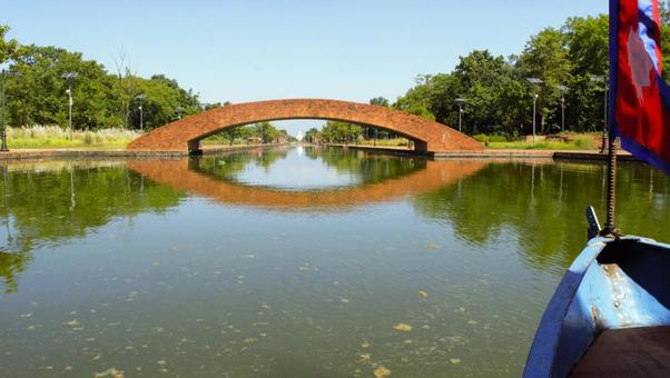 ルンビニ園の運河　ネパール　6 運河,ルンビニ,ネパールの写真素材