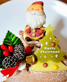 クリスマスケーキの飾り クリスマスケーキ,飾り,食べ物の写真素材
