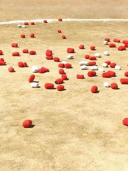 運動会 玉入れの玉 運動会 玉入れの玉 運動会,体育大会,体育祭の写真素材