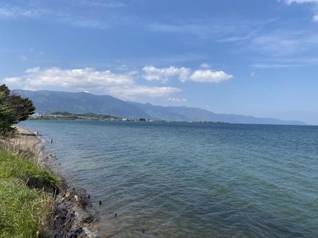 琵琶湖、湖西の風景 琵琶湖、湖西の風景の写真