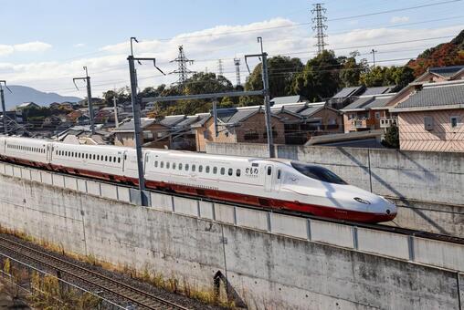 西九州新幹線　上り　武雄温泉行き 西九州新幹線,長崎新幹線,上りの写真素材